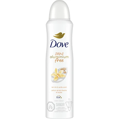 0% Aluminum Oat Milk & Vanilla Scent 48h Aluminum-Free Deodorant Dry Spray for Women with 1/4 Moisturizers for Soft, Smooth Underarms