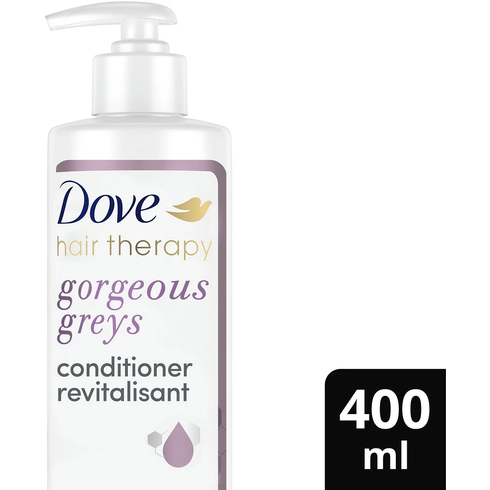 Hair Therapy Gorgeous Greys For Grey, White & Silver Coloured Hair Purple Conditioner Ultra-Light Sulfate Free Conditioner for Volume and Radiant Shine, Made With Biotin Complex