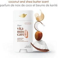 Vitamin Care+ Deodorant Stick Aluminum-Free Deodorant for Women Coconut & Shea Butter Scent 72H Breathable Odour Protection with Vitamin B3+E