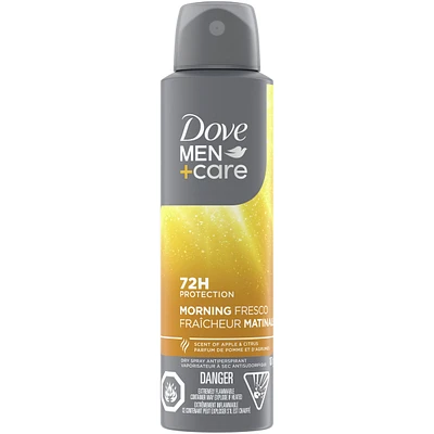Men+Care  Morning Fresco 72h Men's Dry Spray Antiperspirant Deodorant with Non-Irritant Formula, 1/4 Moisturizing Cream and Vitamin E