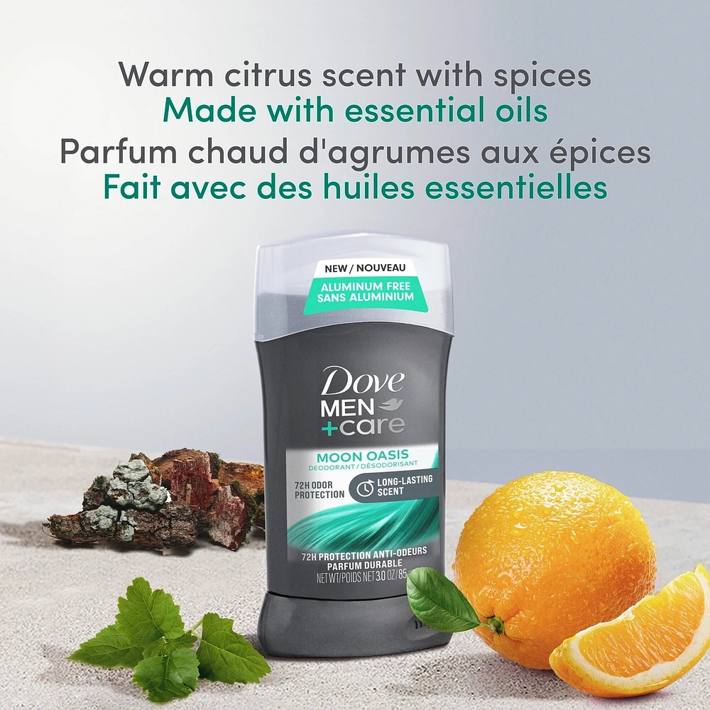 Men+Care  Moon Oasis 72h Men's Aluminum-Free Deodorant with Non-Irritant Formula, 1/4 Moisturizing Cream and Vitamin E