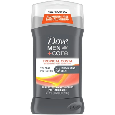 Men+Care  Tropical Costa 72h Men's Aluminum-Free Deodorant with Non-Irritant Formula, 1/4 Moisturizing Cream and Vitamin E