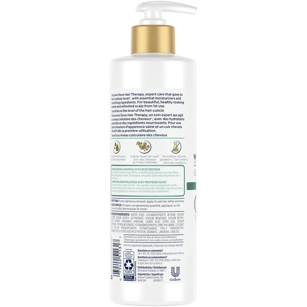 Hair Therapy Lasting Length For Detangling & Smoothing Split Ends Shampoo Strengthening Shampoo for Damaged Hair with Rice Protein