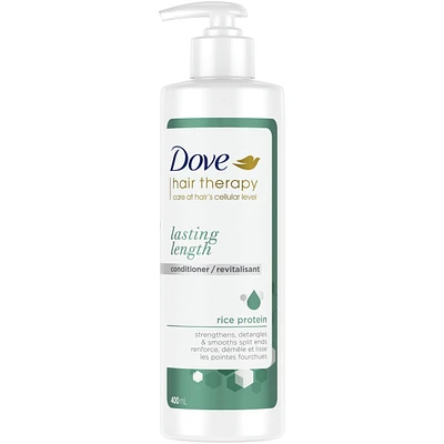 Hair Therapy Lasting Length For Detangling & Smoothing Split Ends Conditioner Strengthening Conditioner for Damaged Hair with Rice Protein