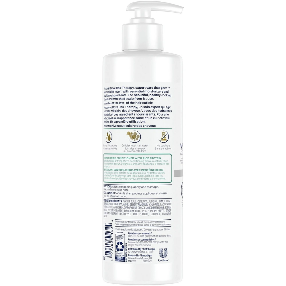 Hair Therapy Lasting Length For Detangling & Smoothing Split Ends Conditioner Strengthening Conditioner for Damaged Hair with Rice Protein