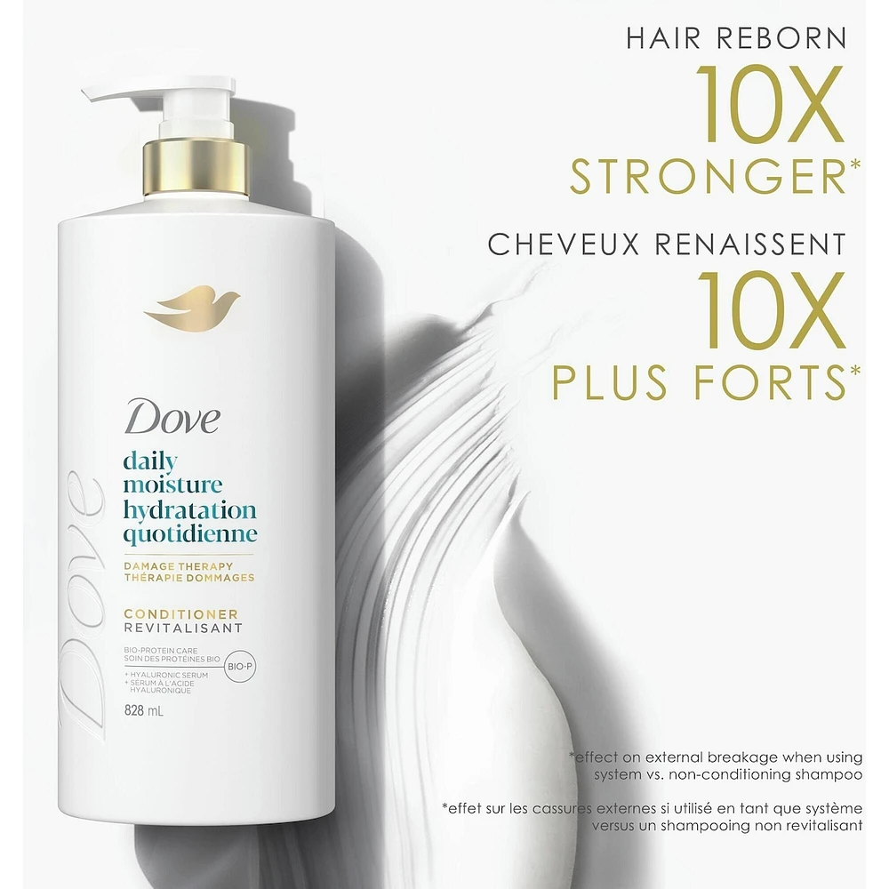 Dove Daily Moisture Conditioner for Dry Hair  with Liquid Bio-Protein Care and Hyaluronic Serum 828 ML