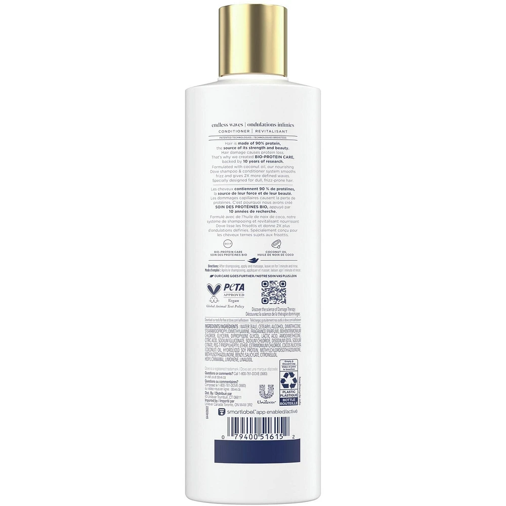 Dove Endless Waves Conditioner for Wavy Hair,  with Liquid Bio-Protein Care technology, 355 ML