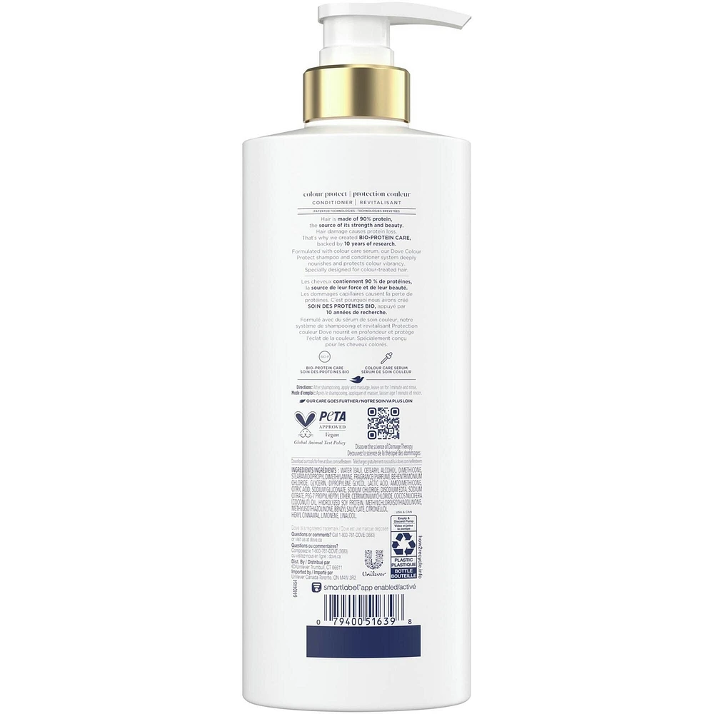 Dove Colour Protect Conditioner for Colour Treated Hair,  with Liquid Bio-Protein Care 530 ML