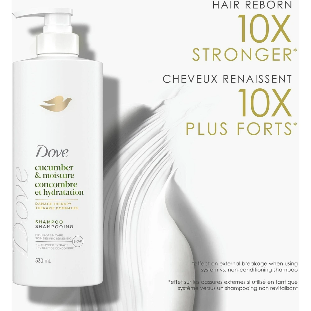 Dove Cucumber Moisture Shampoo for Dry Hair,  with Liquid Bio-Protein care, 530 ML