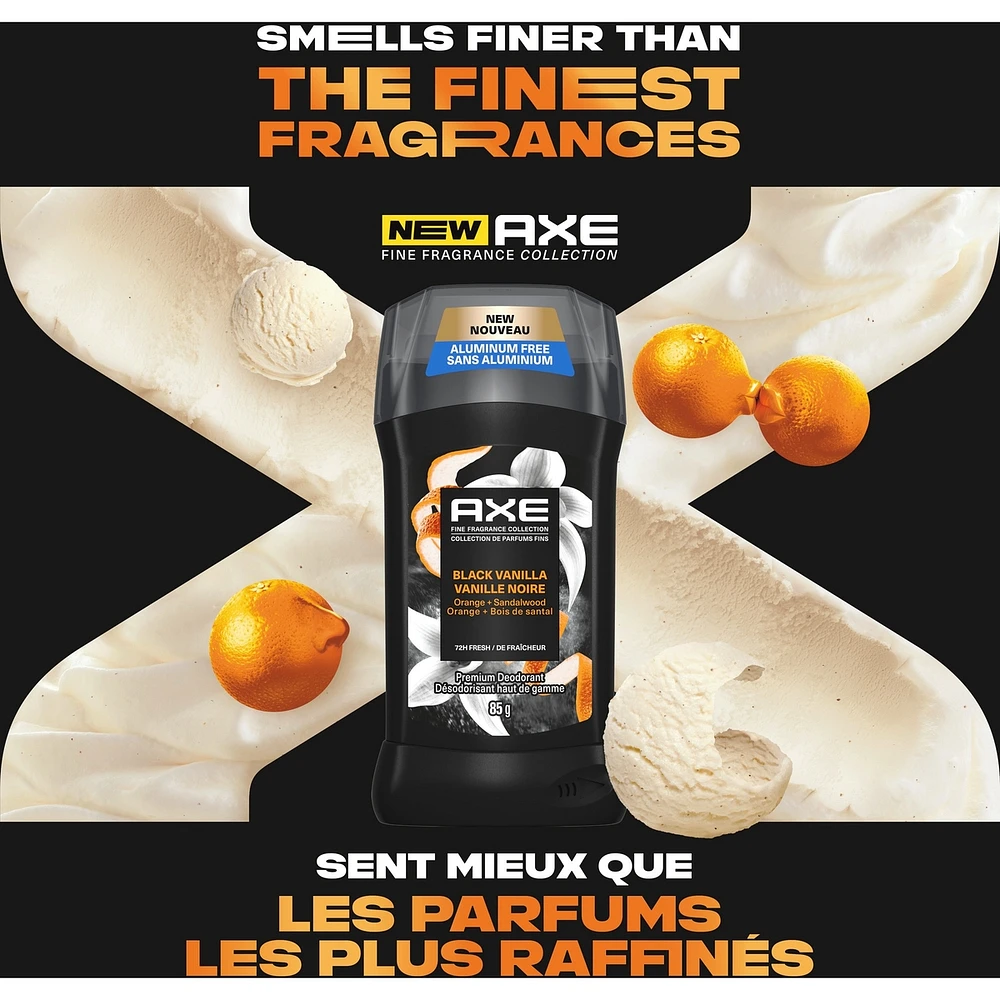 AXE Fine Fragrance Collection Deodorant Stick with 72H Freshness Black Vanilla with Orange + Sandalwood Essential Oils  85 g