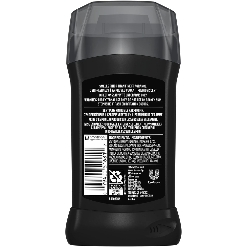 AXE Fine Fragrance Collection Deodorant Stick with 72H Freshness Blue Lavender with Mint + Amber Essential Oils Aluminum-Free, 85g