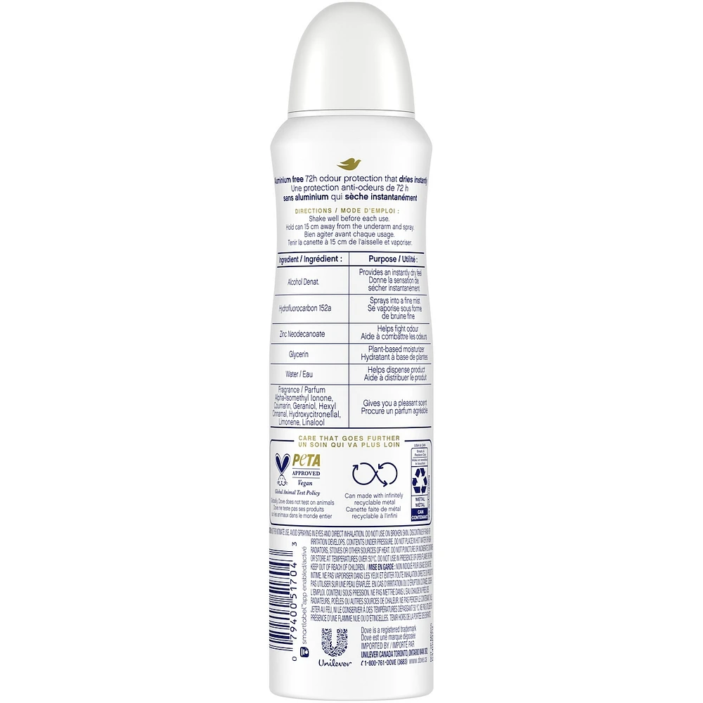 Dove Aluminium Free Déodorant for Women with 1/4 Moisturizers, Dragon Fruit & Coconut Cream 72h Odour Protection 113 g