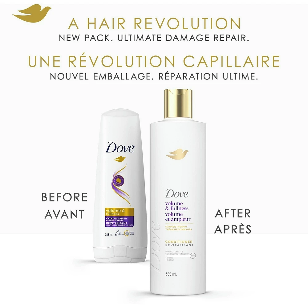 Dove Volume And Fullness Conditioner for Flat Hair,   with Liquid Bio-Protein Care 355 ML