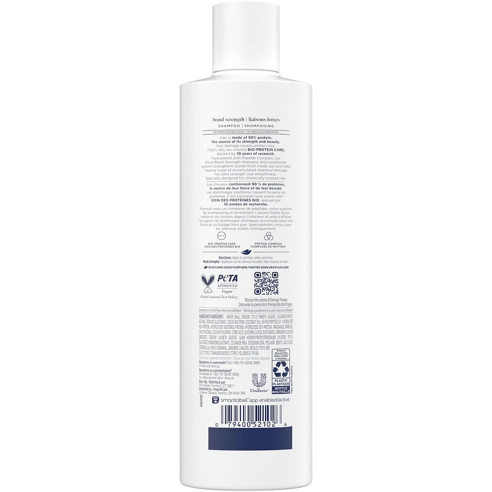 Dove Bond Strength Shampoo  for Chemically Treated Hair,  with Liquid Bio-Protein Care technology, 355 ML