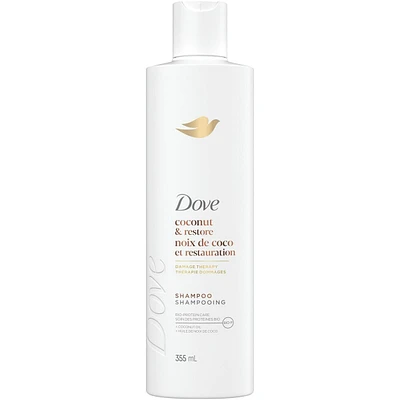 Dove Coconut Oil & Restore Shampoo for Damaged Hair,  with Liquid Bio-Protein Care, 355 ML