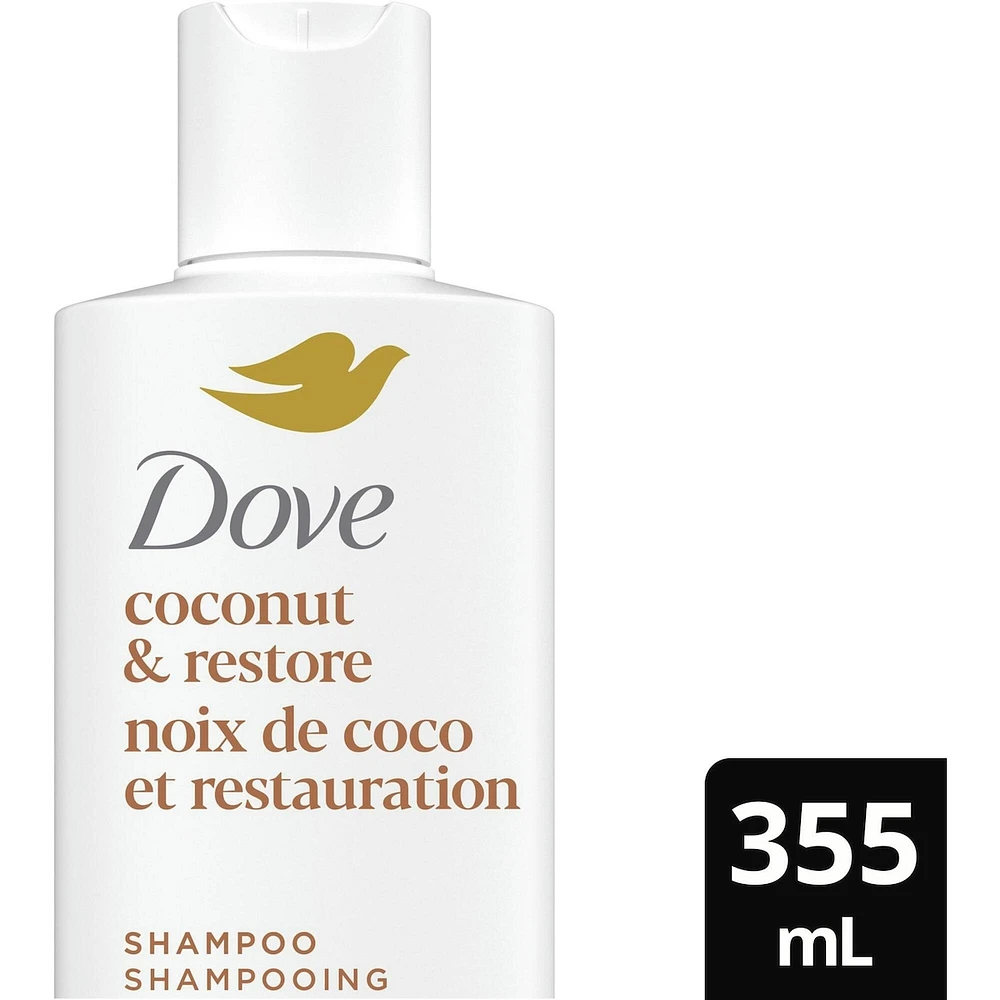 Dove Coconut Oil & Restore Shampoo for Damaged Hair,  with Liquid Bio-Protein Care, 355 ML