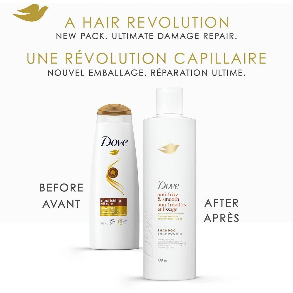 Dove Anti-Frizz & Smooth Shampoo for Frizz-Prone Hair  with Liquid Bio-Protein Care 355 ML
