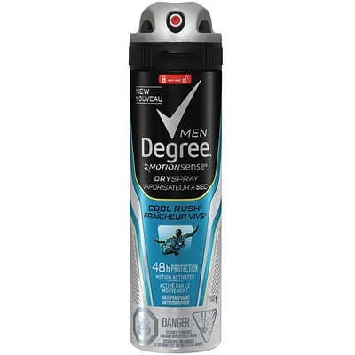 Degree Men Dry Spray Antiperspirant Cool Rush antibacterial odour protection 107 GR
