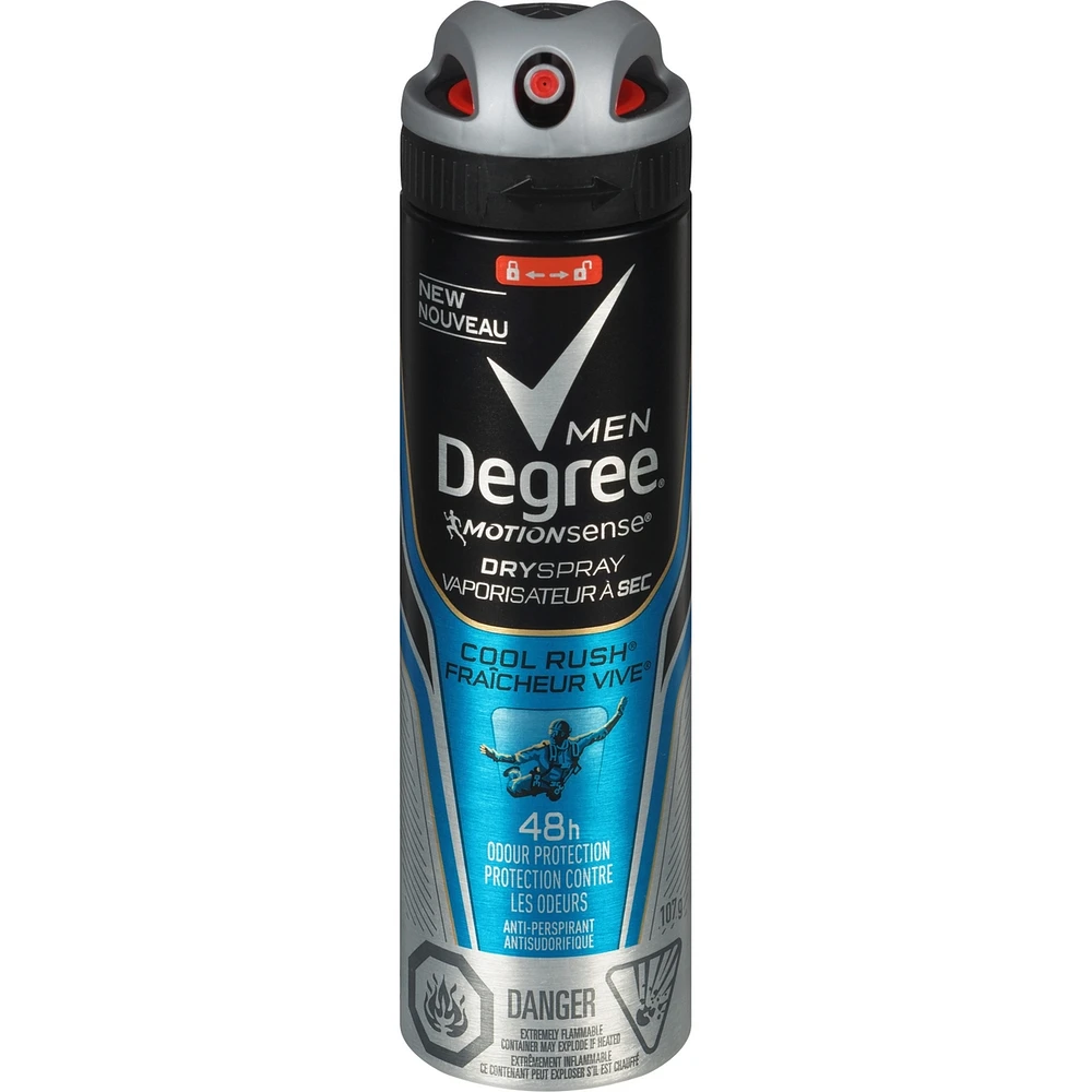 Degree Men Dry Spray Antiperspirant Cool Rush antibacterial odour protection 107 GR