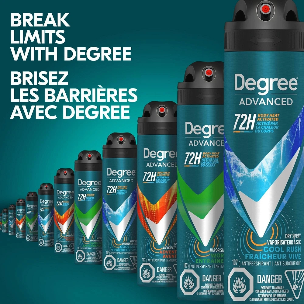 Degree Men Dry Spray Antiperspirant Cool Rush antibacterial odour protection 107 GR