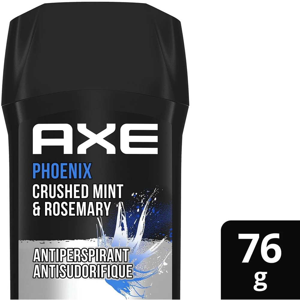 AXE  Antiperspirant Stick for Long Lasting Sweat Protection Phoenix Crushed Mint & Rosemary Scent Men's Antiperspirant 48 hours Anti-Sweat 76 GR