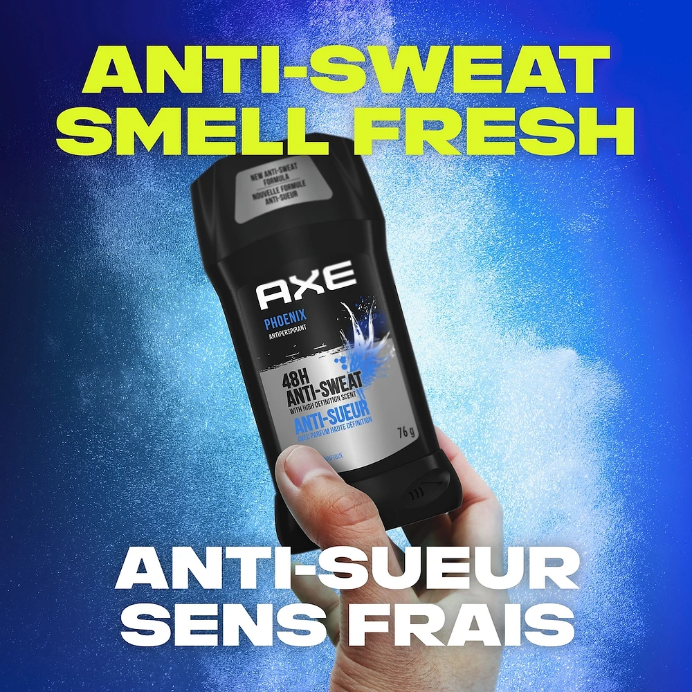 AXE  Antiperspirant Stick for Long Lasting Sweat Protection Phoenix Crushed Mint & Rosemary Scent Men's Antiperspirant 48 hours Anti-Sweat 76 GR