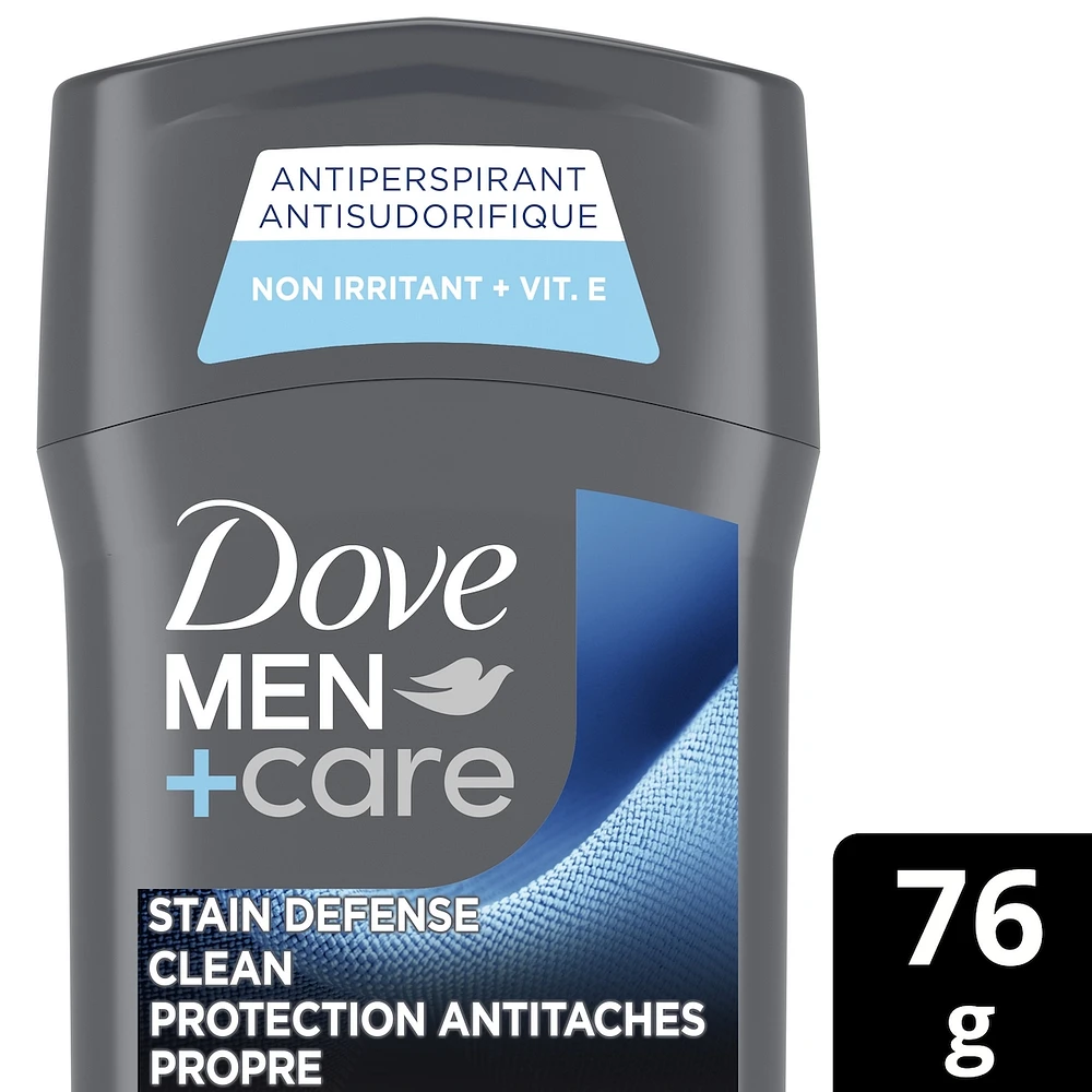 Dove Men+Care Antiperspirant Stick Stain Defense Clean antibacterial odour protection 76g