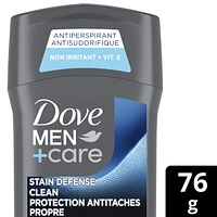 Dove Men+Care Antiperspirant Stick Stain Defense Clean antibacterial odour protection 76g