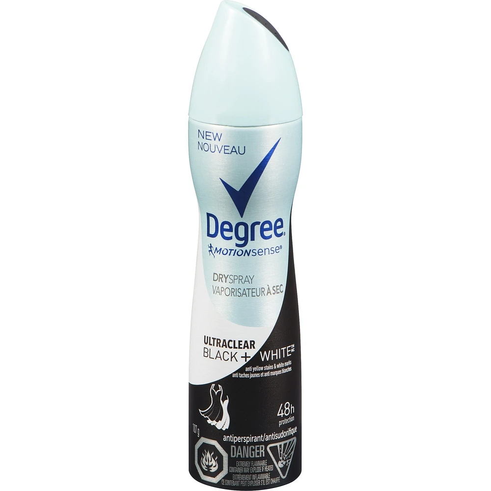Degree for Women Dry Spray Antiperspirant Black+White antibacterial odour protection 107 GR