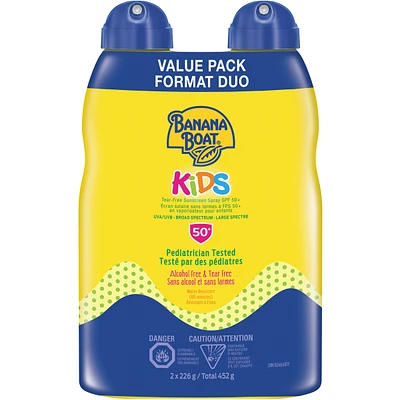 Kids Tear Free Sunscreen Spray Spf 50+ Twin Pack