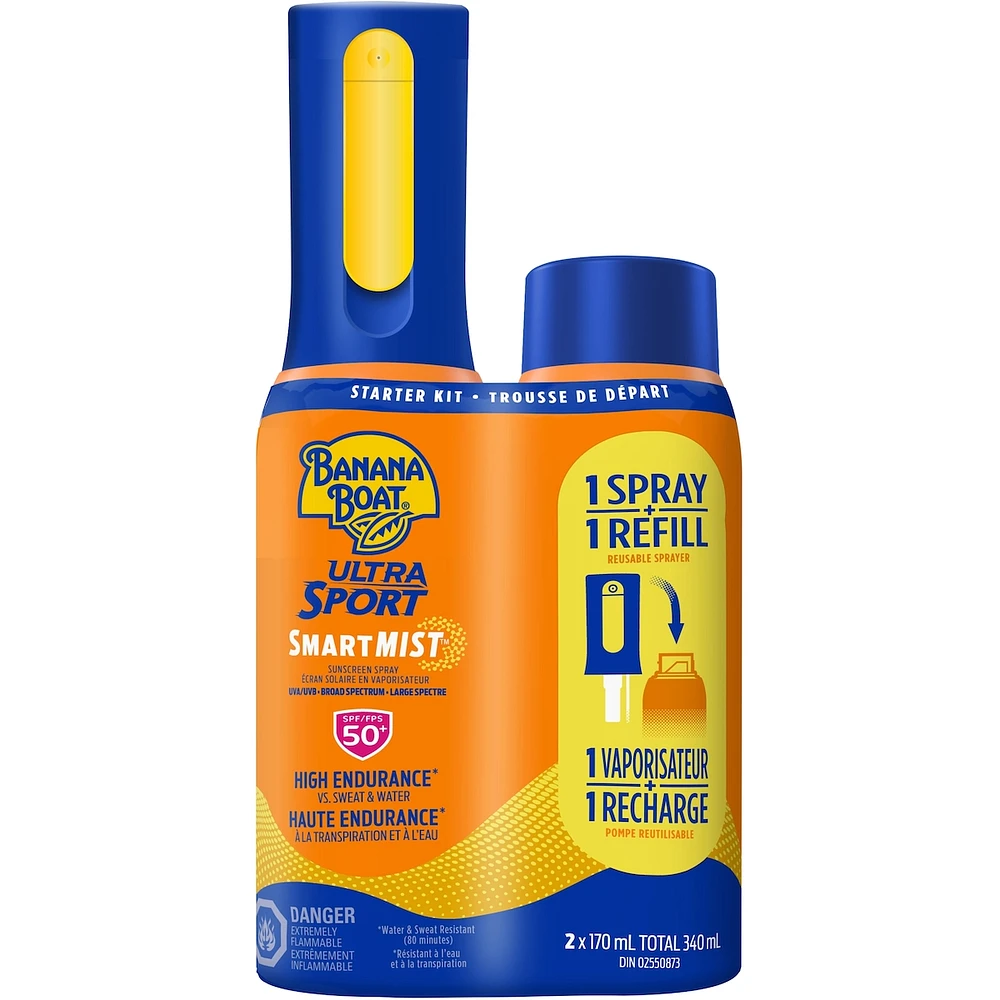 Banana Boat® Ultra Sport SmartMist™ Sunscreen Starter Kit SPF 50+ 2 x 170mL