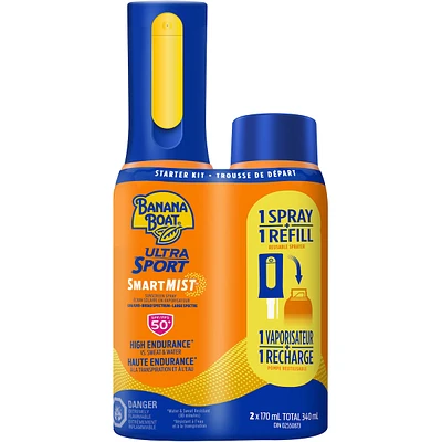 Banana Boat® Ultra Sport SmartMist™ Sunscreen Starter Kit SPF 50+ 2 x 170mL