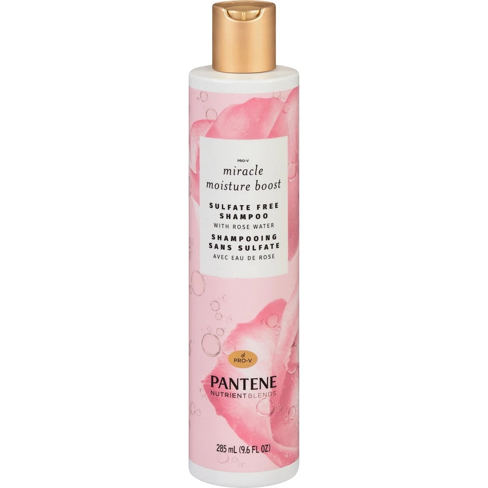 Pantene Nutrient Blends Miracle Moisture Boost Rose Water Shampoo for Dry Hair, Sulfate Free, 285 mL