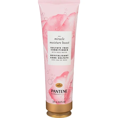 Pantene Nutrient Blends Miracle Moisture Boost Rose Water Conditioner for Dry Hair, Sulfate Free, 237 mL
