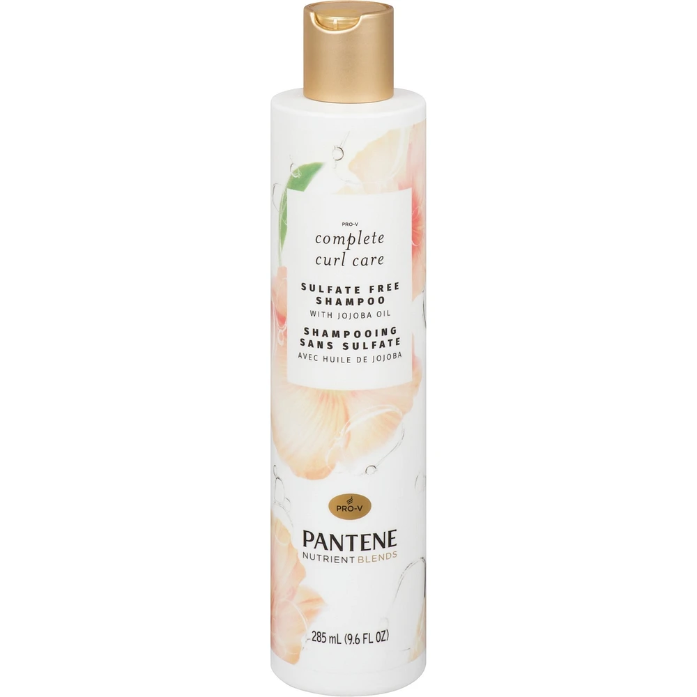 Pantene Nutrient Blends Complete Curl Care Shampoo with Jojoba Oil for Curly Hair, Sulfate Free, 285 mL