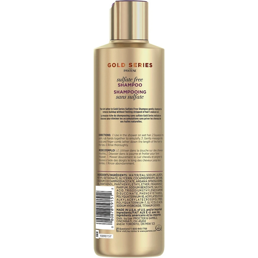 Gold Series from Pantene Sulfate-Free Shampoo with Argan Oil for Curly, Coily Hair, 252 mL