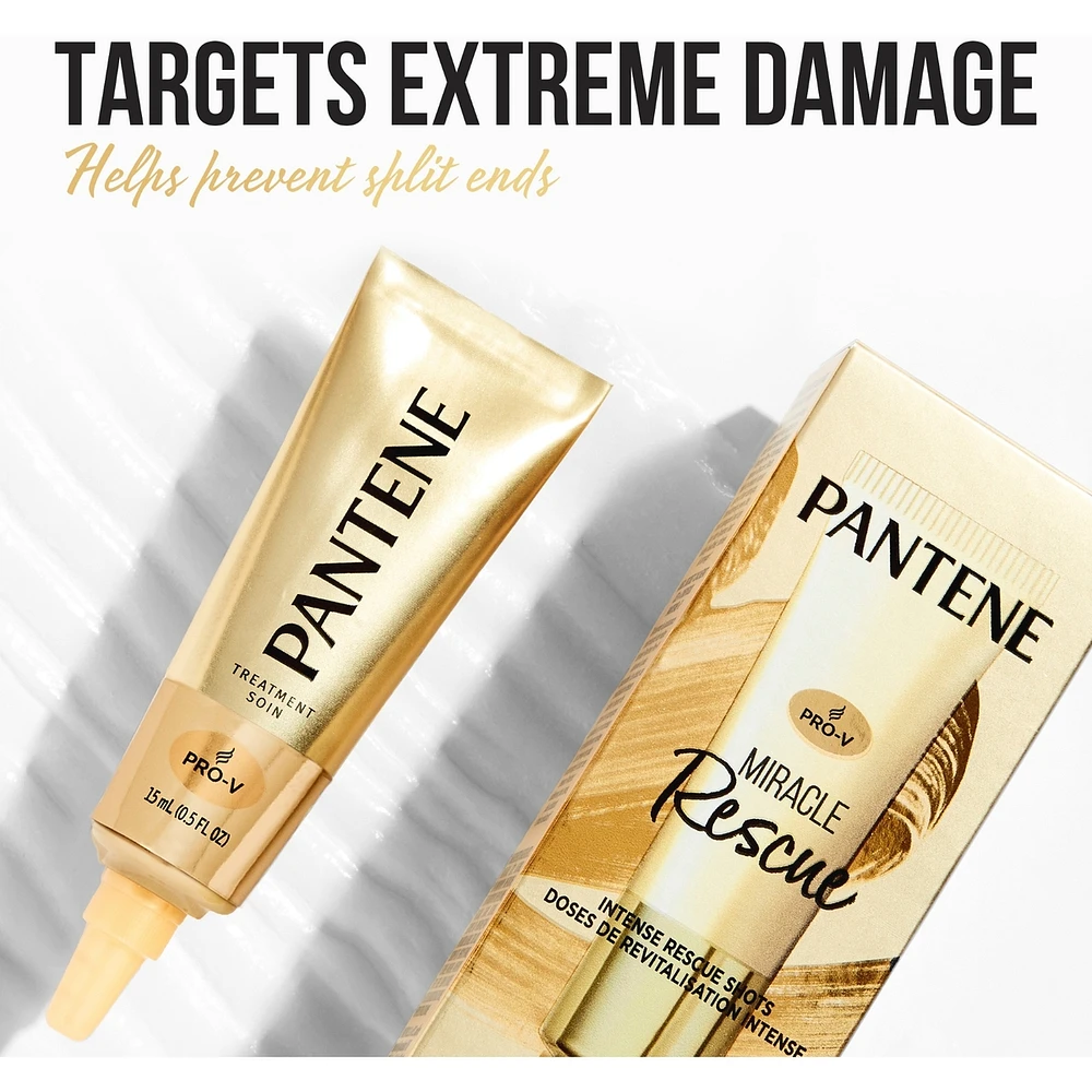 Pantene Miracle Intense Rescue Shots Dry Hair Treatment – 4 Count, 15 mL each