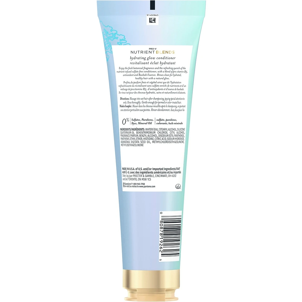 Pantene Hydrating Glow with Baobab Essence Sulfate-free Conditioner, 237 mL