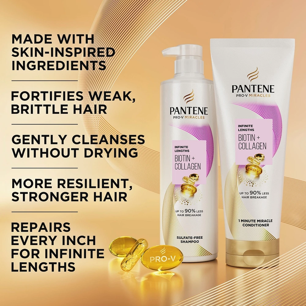 Pro-V Miracles Infinite Lengths Biotin + Collagen Sulfate-Free Shampoo
