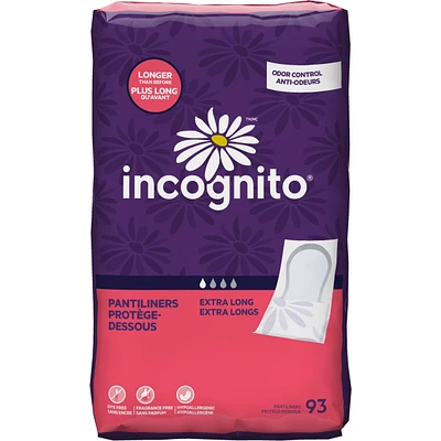 Extra long Incognito pantiliners with odor control