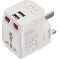 World Travel Adapter with Dual USB Charging Ports