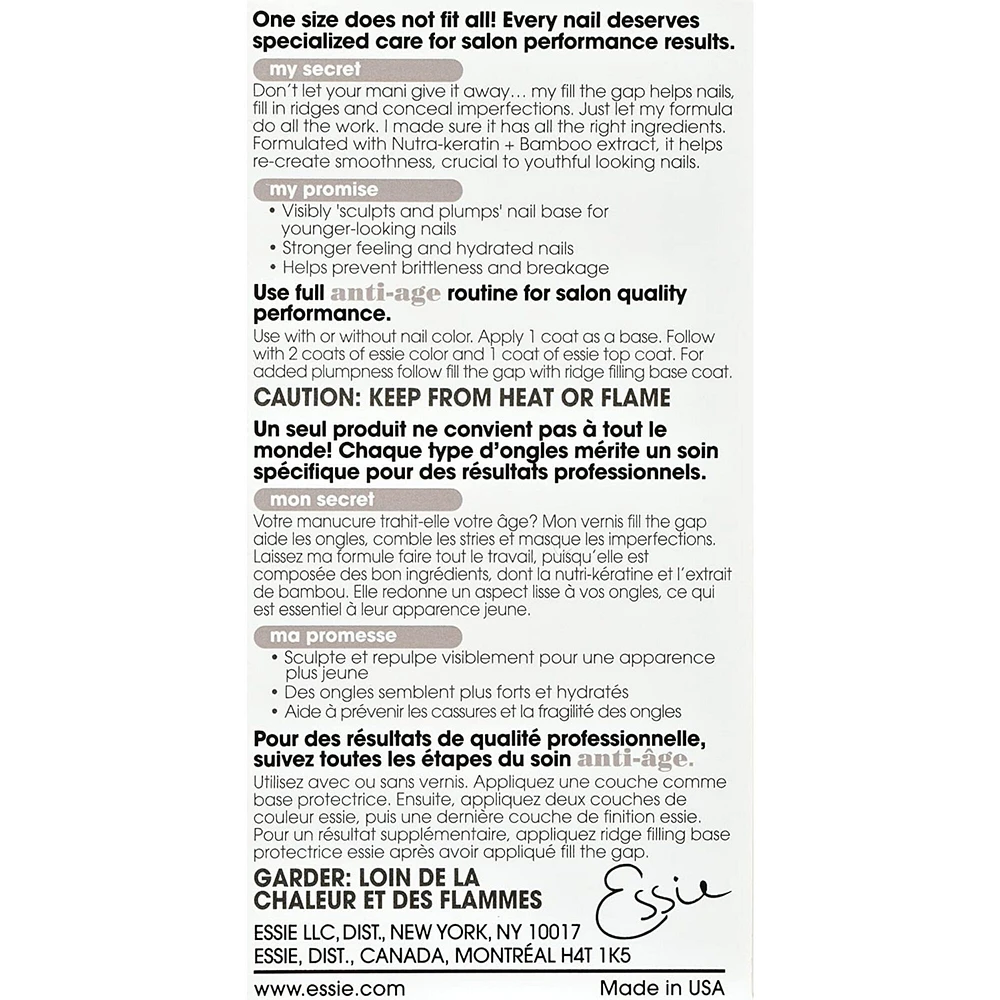 essie first base vegan base coat, adhesion and protection, manicure extending, nail polish base coat