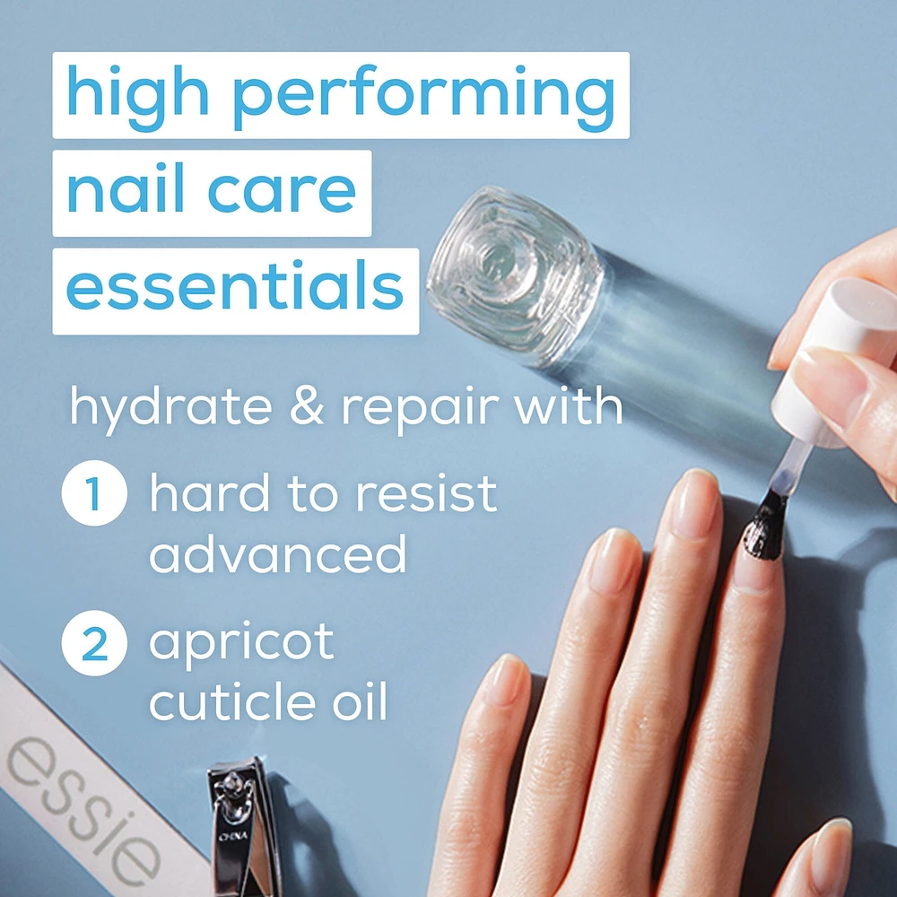 essie care hard to resist advanced nail strengthener, 8-free vegan formula, formulated with MS technology, clear, 13.5 ml