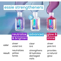 essie care hard to resist advanced nail strengthener, 8-free vegan formula, formulated with MS technology, clear, 13.5 ml