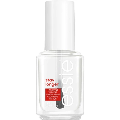 essie stay longer premium longwear top coat, chip-protection, stay longer