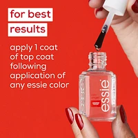 essie stay longer premium longwear top coat, chip-protection, stay longer