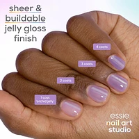 essie nail art studio jelly polish, sheer finish, orchid jelly, purple, 13.5 ml