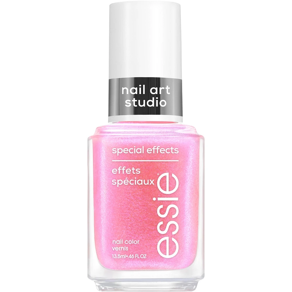 essie nail art studio special effects polish, vegan, salon quality formula, flaky pearl finish, lustrous luxury, silver, 13.5 ml