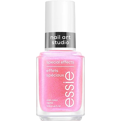 essie nail art studio special effects polish, vegan, salon quality formula, flaky pearl finish, lustrous luxury, silver, 13.5 ml