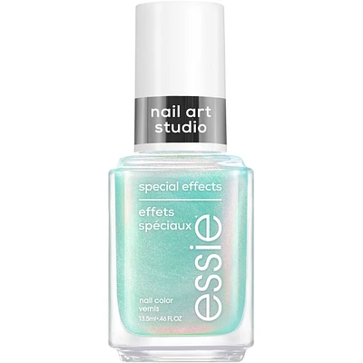 essie nail art studio special effects polish, vegan, salon quality formula, flaky pearl finish, divine dimension, blue, 13.5 ml